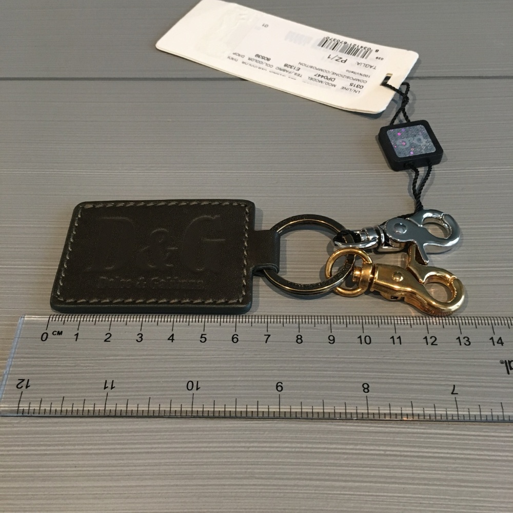 Dolce & Gabbana D&G Keychain Olive Leather & Metal - Picture 6 of 8